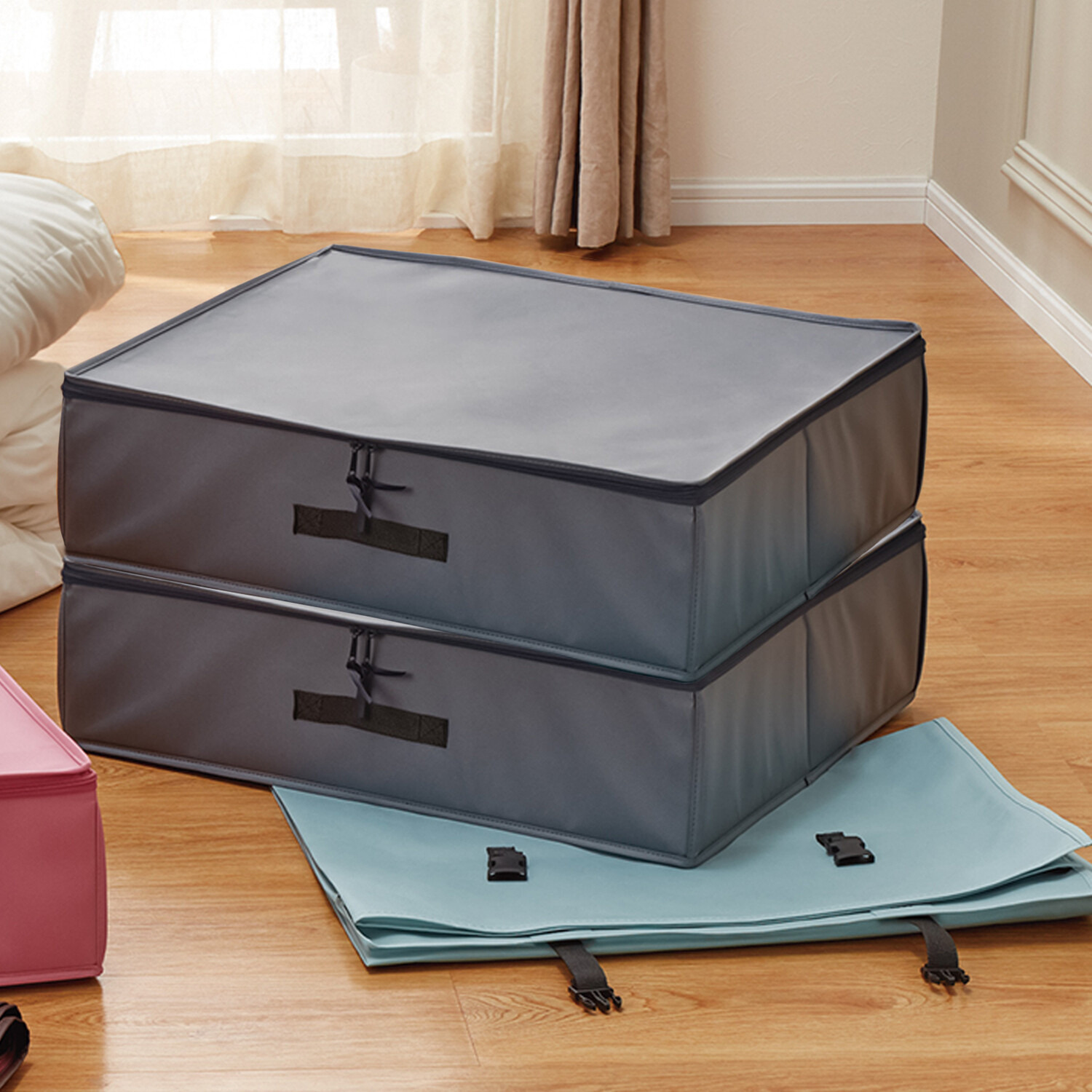 ｎｉｓｈｉｋａｗａ　西川 ふとん屋が考えた おふとんに優しい 収納ハードボックス２個組 除湿シート付 ＜シングル＞