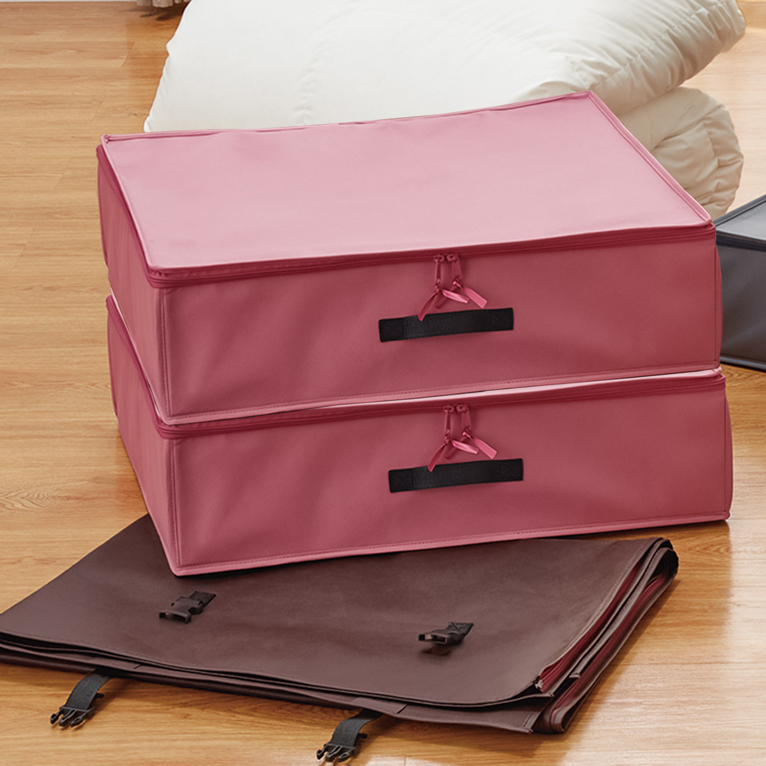 ｎｉｓｈｉｋａｗａ　西川 ふとん屋が考えた おふとんに優しい 収納ハードボックス２個組 除湿シート付 ＜シングル＞