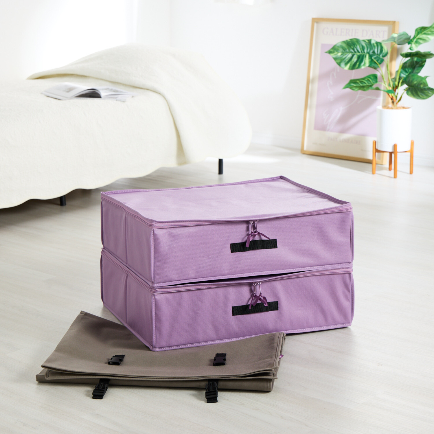 ｎｉｓｈｉｋａｗａ ふとん屋が考えた おふとんに優しい 収納ボックス２個組 除湿シート付 ＜シングル＞ 