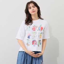 スカラー コットン１００％ アニマルリンゴ柄 Ｔシャツ