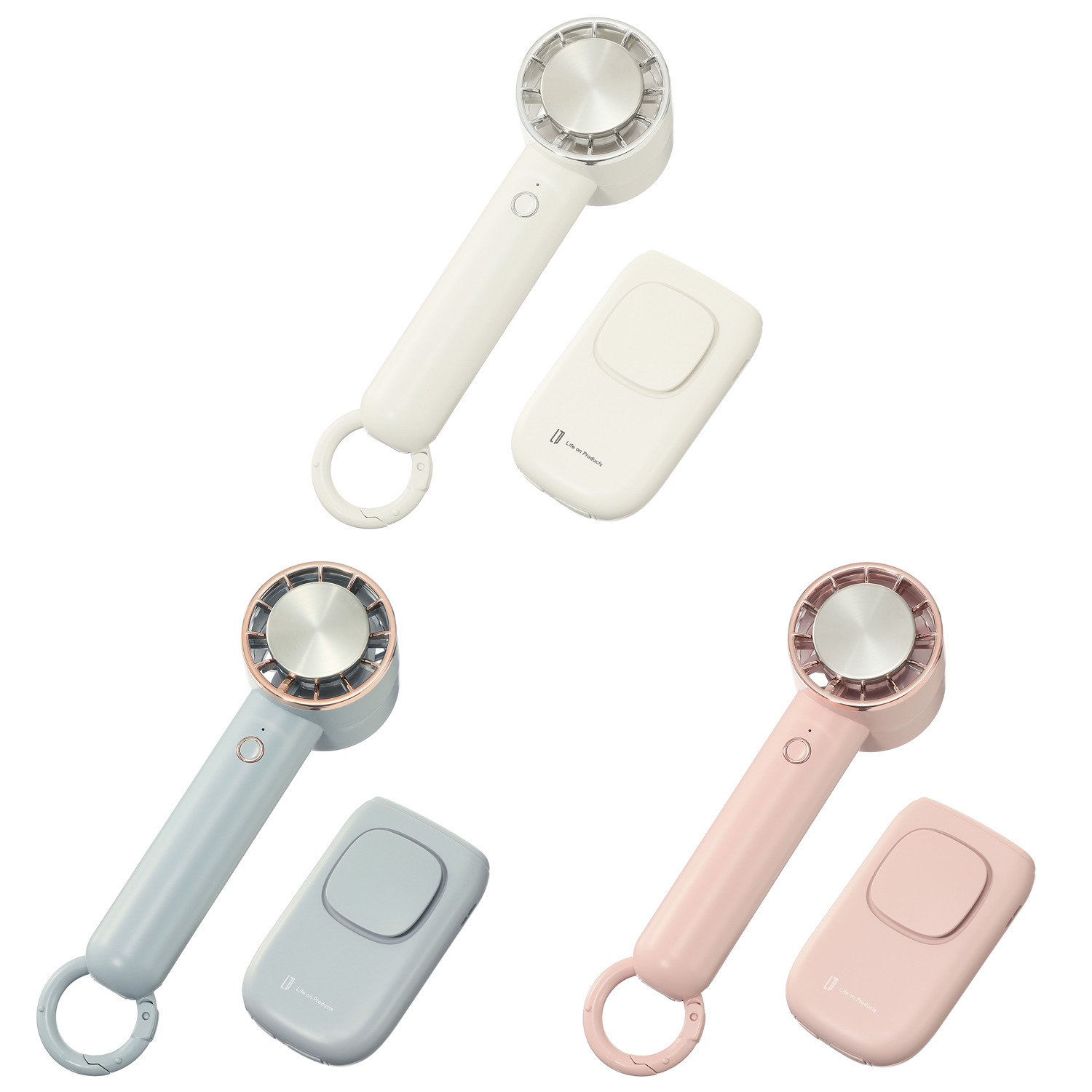 ライフオンプロダクツ 夏のお出かけの必需品！ ハンディファン 同色２種セット