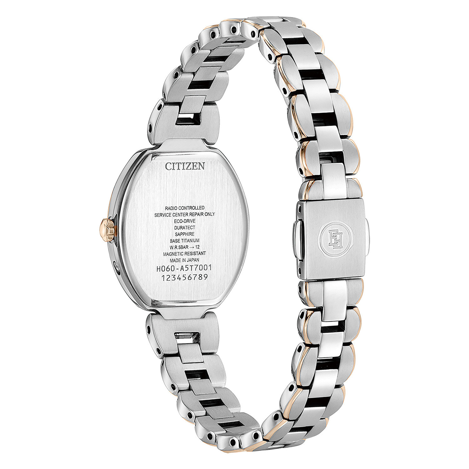 ＜コンビカラー＞シチズン “エクシード” ダイヤモンド チタンベルト 電波ソーラーウォッチ