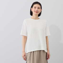 マチュート おしゃれ度高める 異素材切替 きれいめプルオーバー