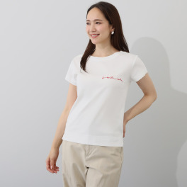 モカサン　ジュンコシマダ 綿１００％の接触冷感！ ジュンコシマダ サイン刺しゅう入り Ｔシャツ