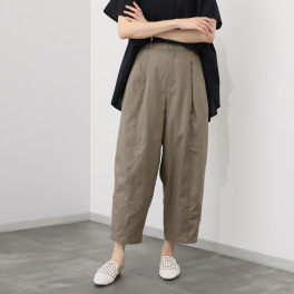 ウタオ 麻綿 リラックス カーブシルエットパンツ