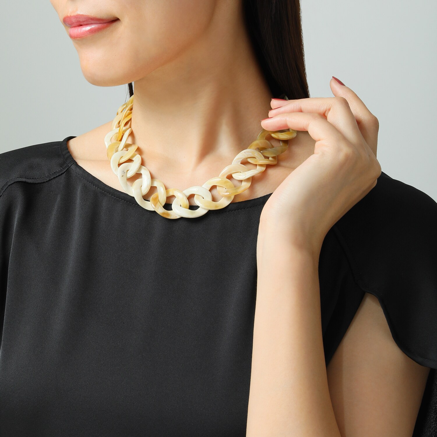 ミル・レーヴ 水牛 チェーンデザイン ネックレス