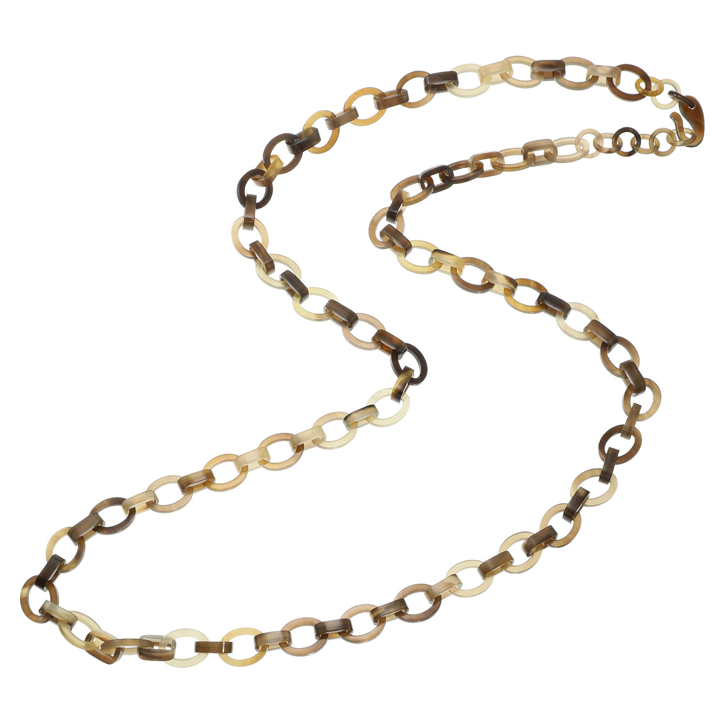 ミル・レーヴ 水牛 チェーンデザイン スーパーロングネックレス