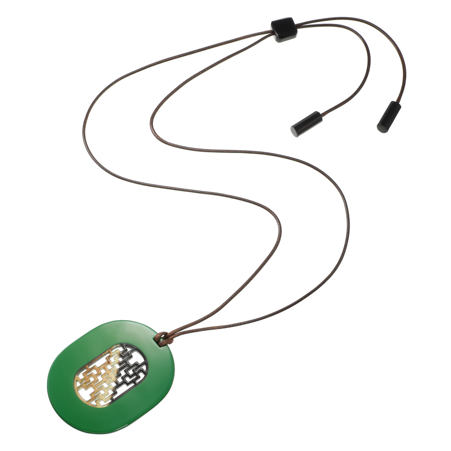 ミル・レーヴ 水牛 オープンワーク スーパーロング コードペンダント