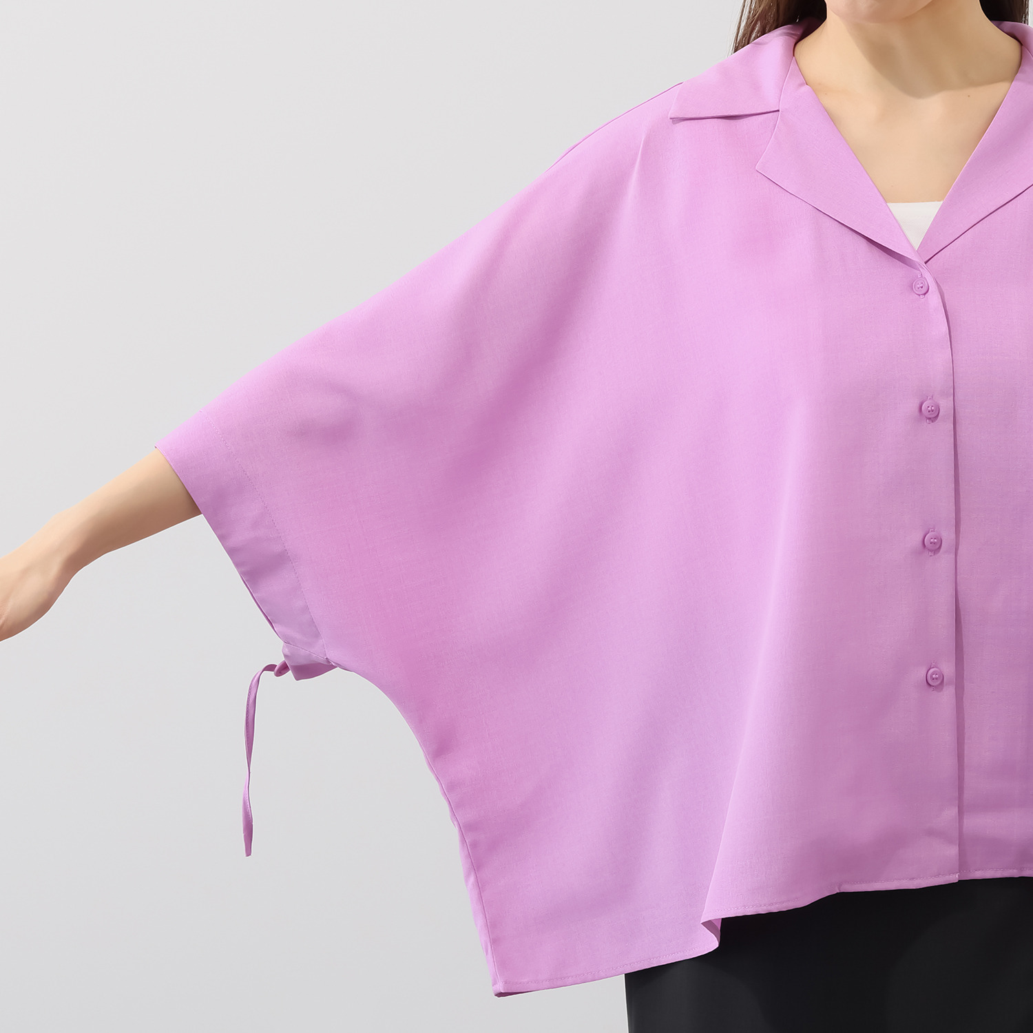 ウノ・ウノ・ドゥーエ 軽くて涼しい シワになりにくい こなれショート丈 バックギャザー シャツジャケット