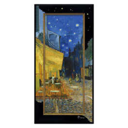 インテリアアート フレームまで広がる名画 ゴッホ “夜のカフェテラス” ＜約６０×３０ｃｍ＞