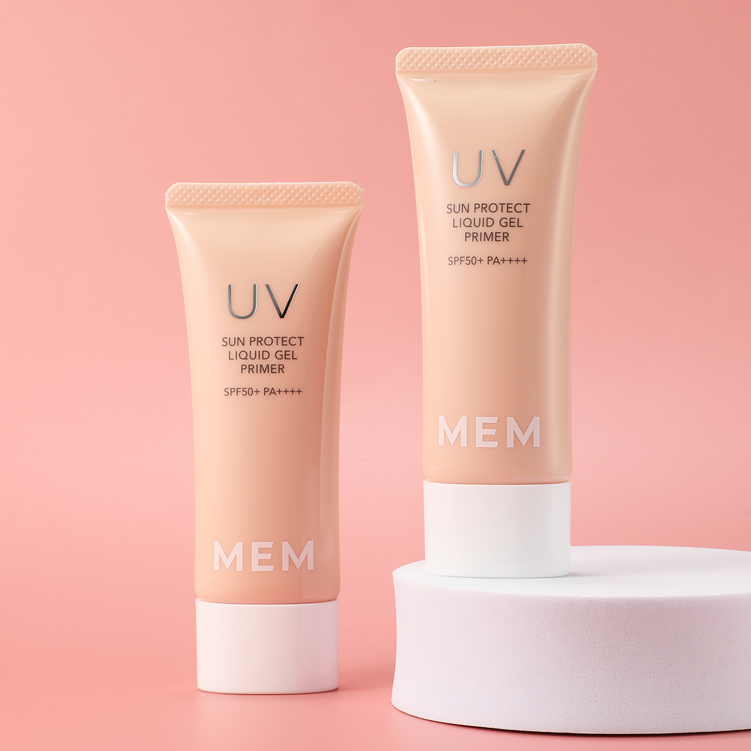 ＭＥＭ 毎日使いたくなる心地よさ メイク効果でくすみカバー 透明感ツヤ肌を演出！ サン　プロテクト リクイッド　ジェル プライマー ２本増量セット