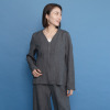 レア　ジェム 天然素材のマリアージュ フレンチリネンとウールで 大人の上質カジュアルを シャープにまとうブルゾン