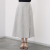 レア　ジェム 天然素材のマリアージュ フレンチリネンとウールで マニッシュに装う タックフレアースカート