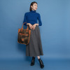 レア　ジェム 天然素材のマリアージュ フレンチリネンとウールで マニッシュに装う タックフレアースカート