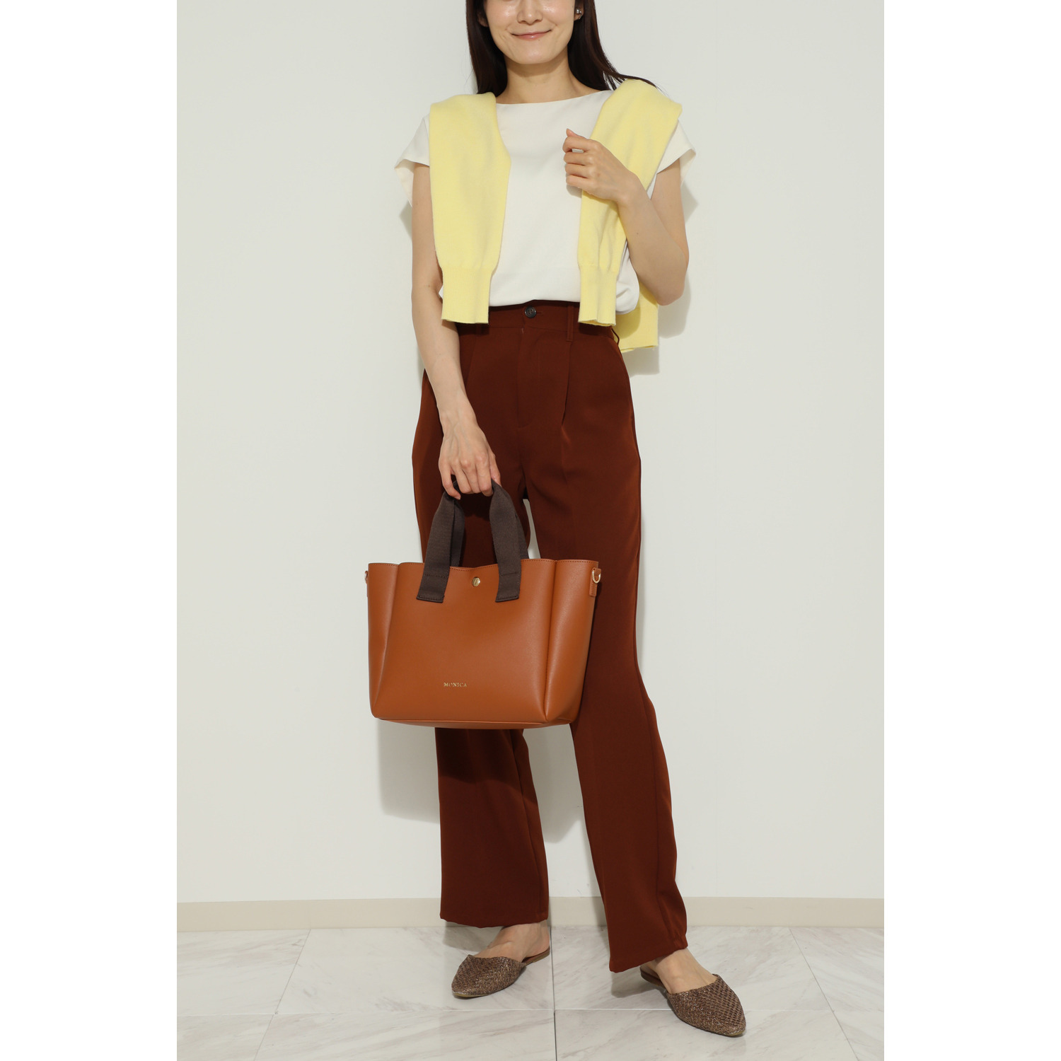 モニカ フェイクレザー ２ウェイトートバッグ