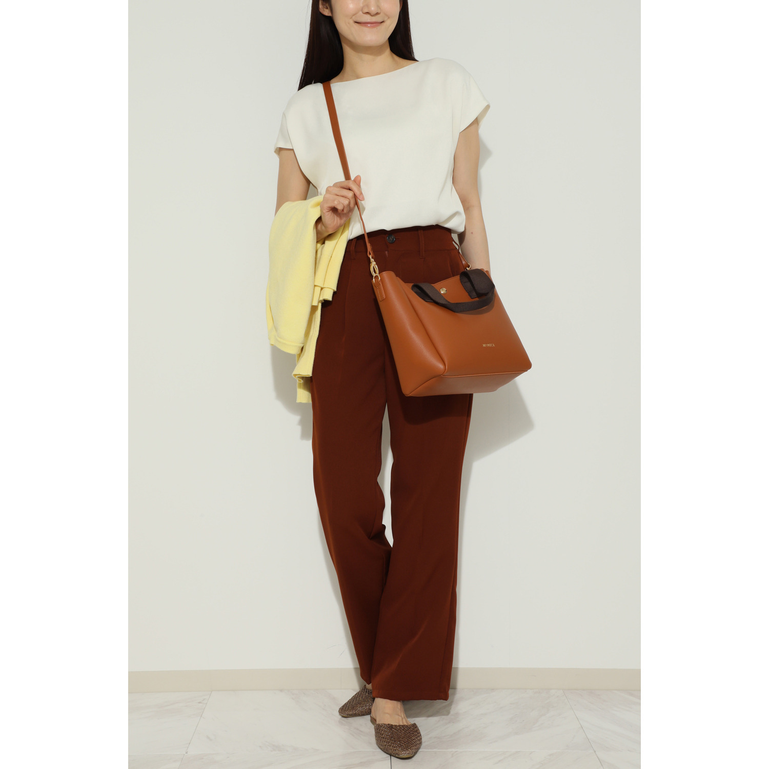 モニカ フェイクレザー ２ウェイトートバッグ