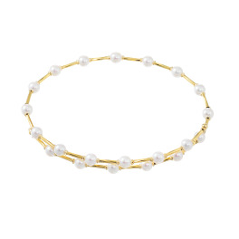 ジュペレ １８Ｋ 伊勢志摩産 ベビーアコヤパール エタニティデザイン フレキシブルバングル