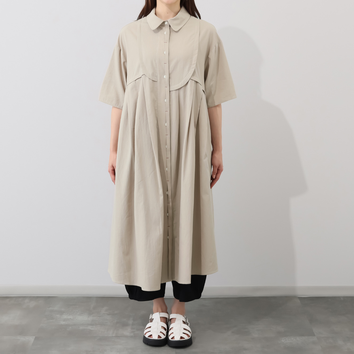 ベルポニー ワンピース風 デザインロングシャツ