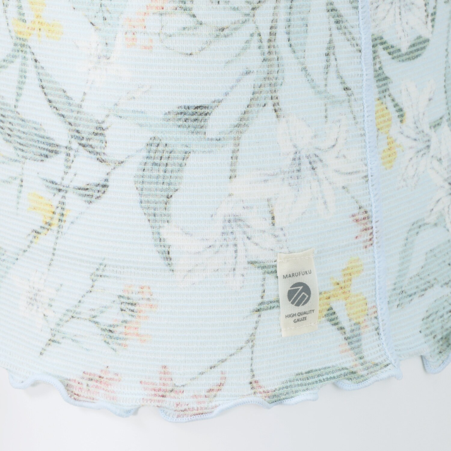 丸福ガーゼ ムレにくくて快適！速乾 綿モダール混 ボタニカルプリント フレンチスリーブインナー