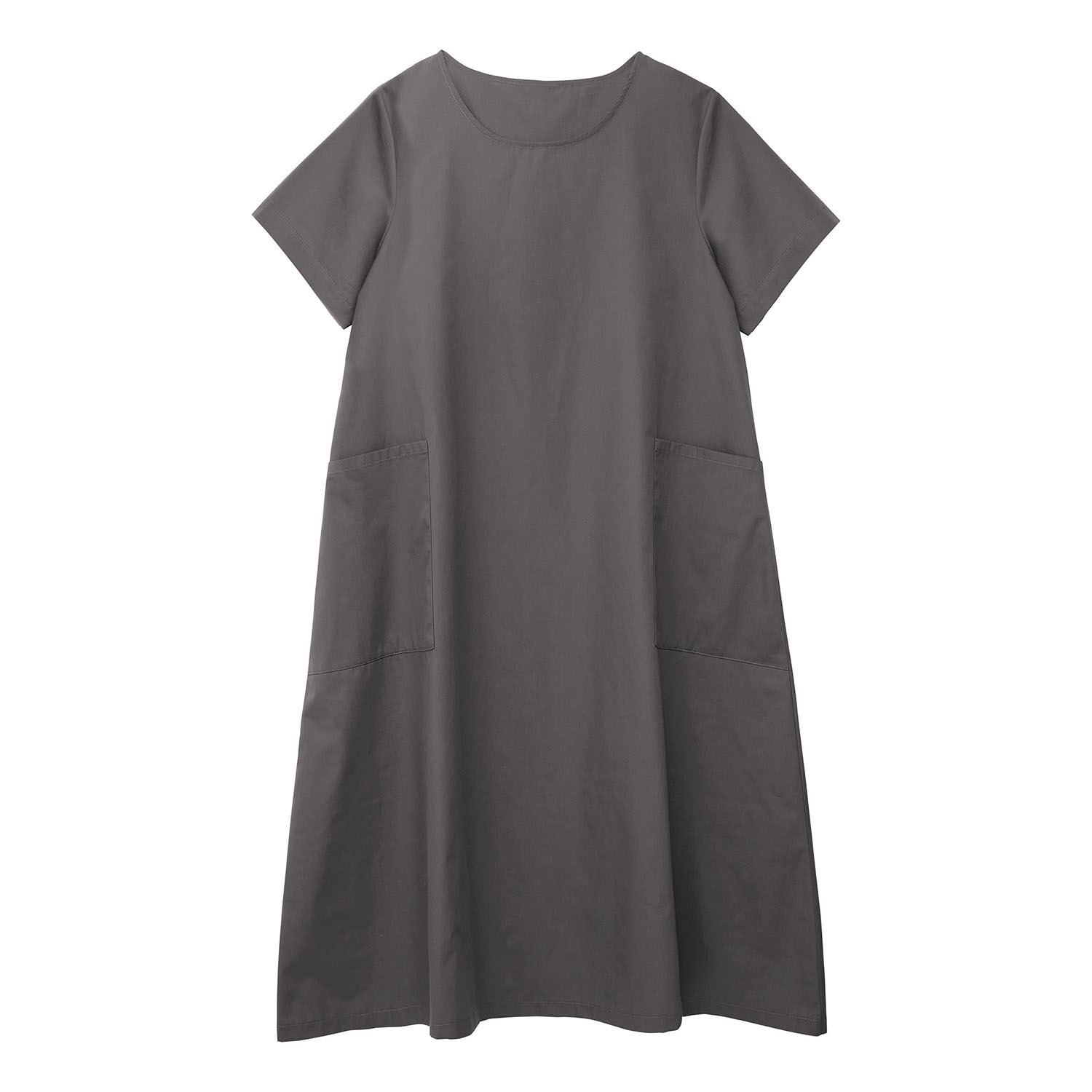 部屋着の上から さっとかぶるだけ！ 綿混 ずぼっと ずぼらワンピース