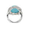 ミケランジェロ シルバー ６．５カラットＵＰ アリゾナ産ターコイズ ＣＺアクセント ラウンドカボションリング