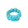 ミケランジェロ アリゾナ産ターコイズ タンブルビーズ フレキシブルリング