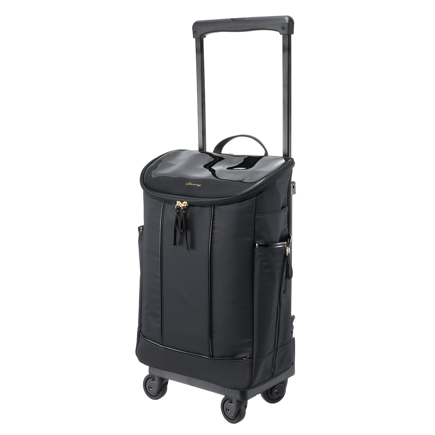 スワニー エナメルフラップキャリー ４輪ストッパー付き Ｔ２キャスターモデル ＜Ｌサイズ＞