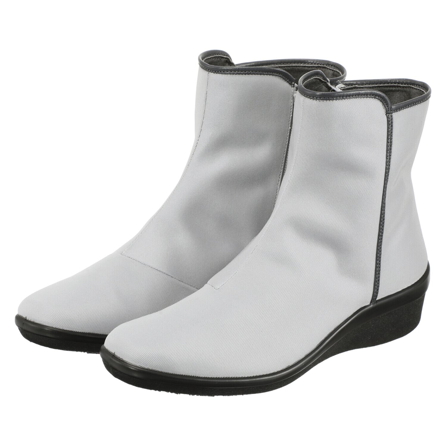 トップドライ ファスナー付サイド切替 エレガント ショートブーツ