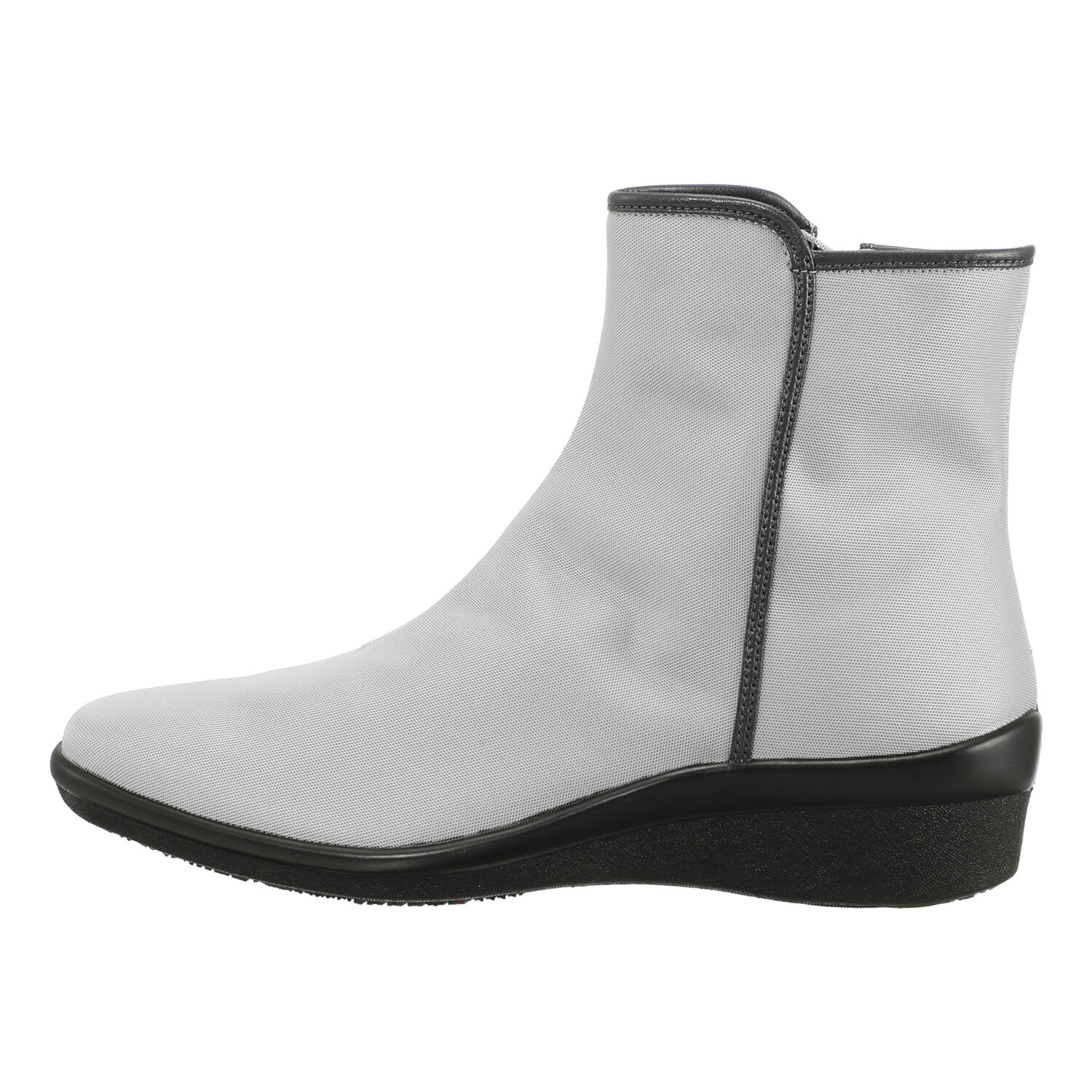 トップドライ ファスナー付サイド切替 エレガント ショートブーツ