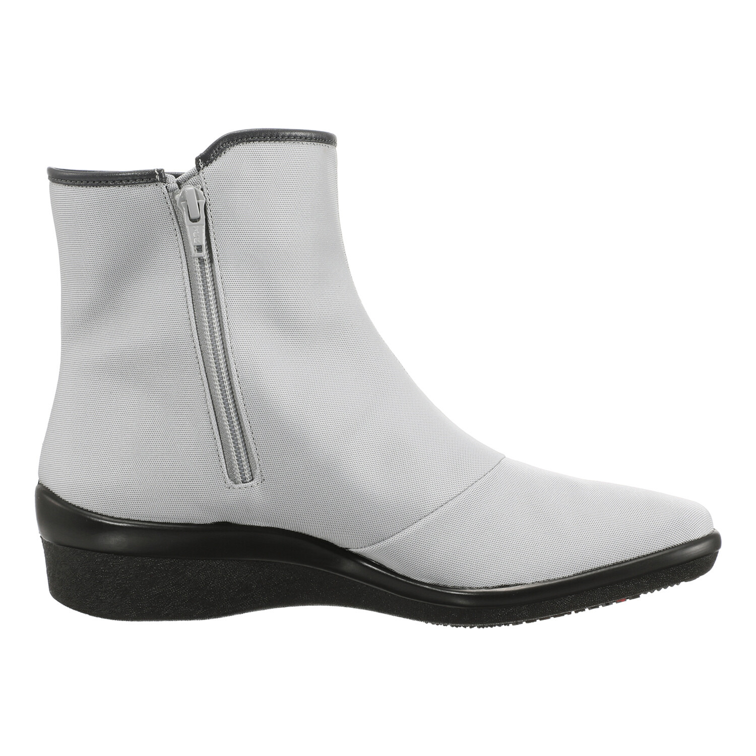 トップドライ ファスナー付サイド切替 エレガント ショートブーツ