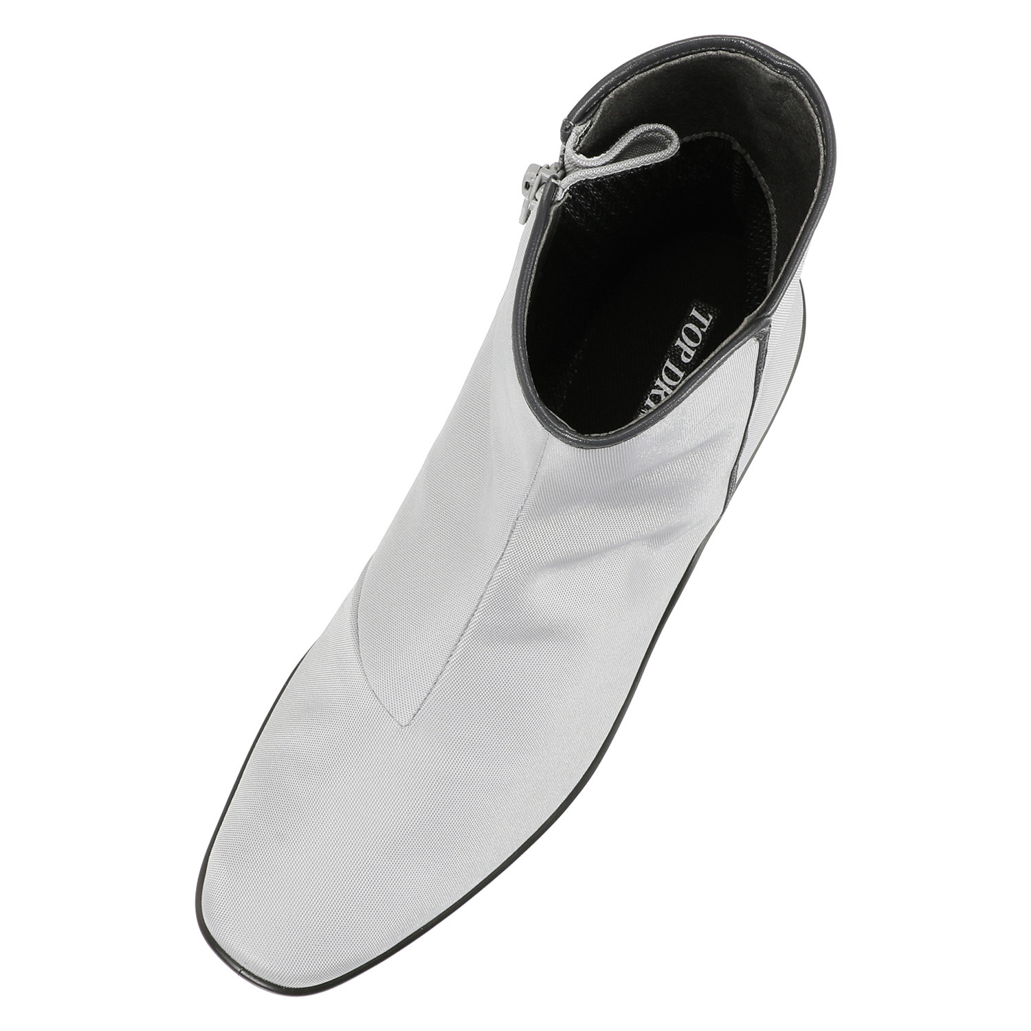 トップドライ ファスナー付サイド切替 エレガント ショートブーツ