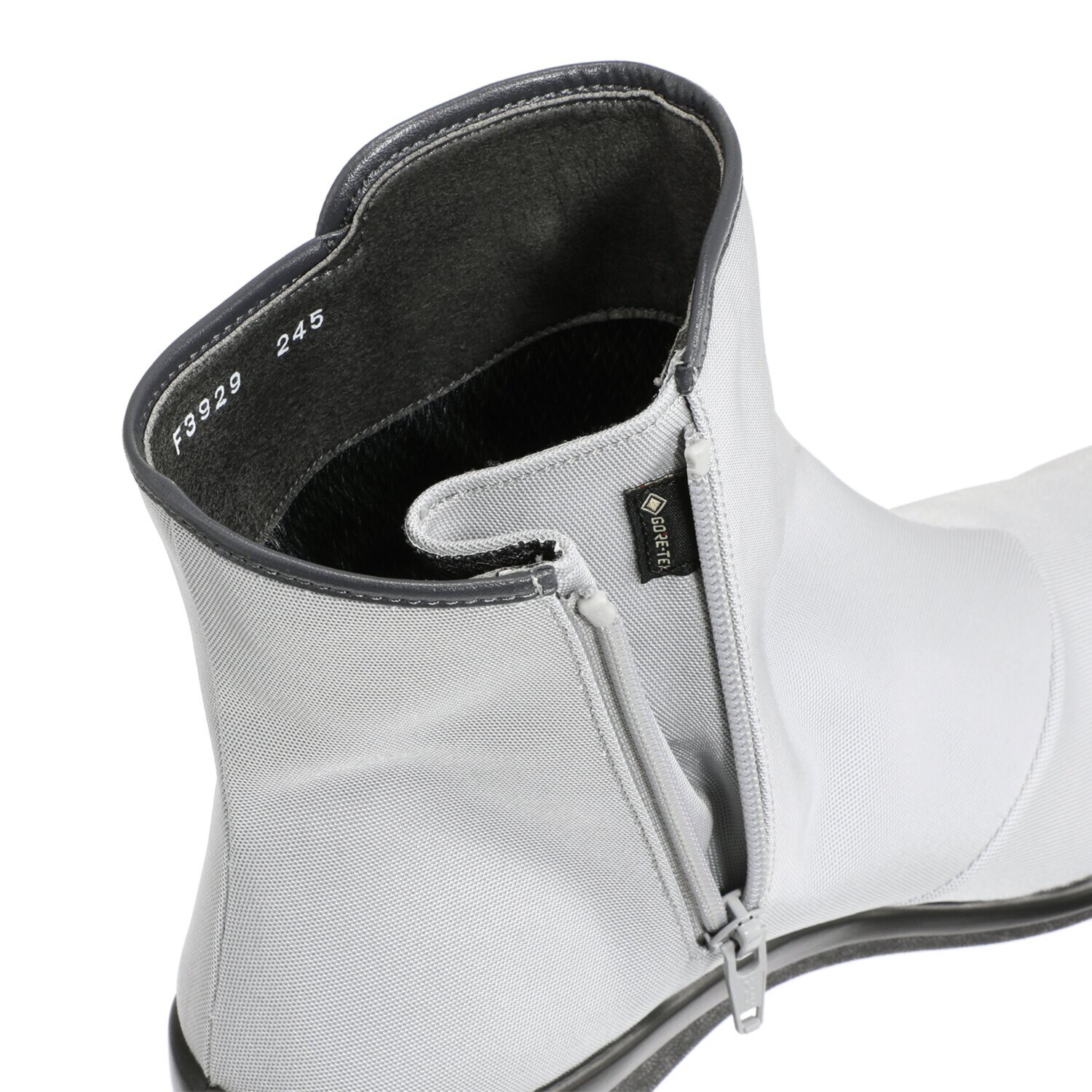 トップドライ ファスナー付サイド切替 エレガント ショートブーツ