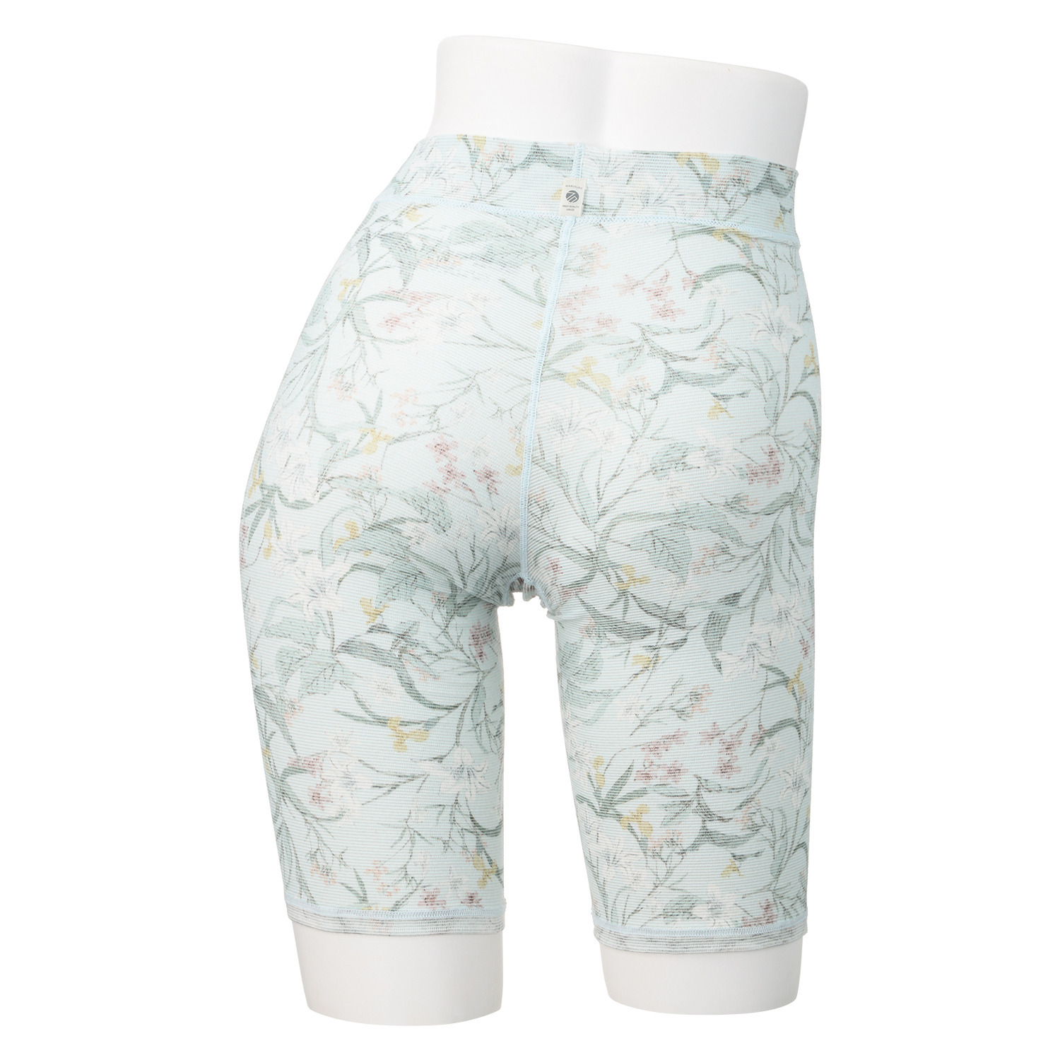 丸福ガーゼ ムレにくくて快適！速乾 綿モダール混 ボタニカルプリント 三分丈ショーツ２枚セット