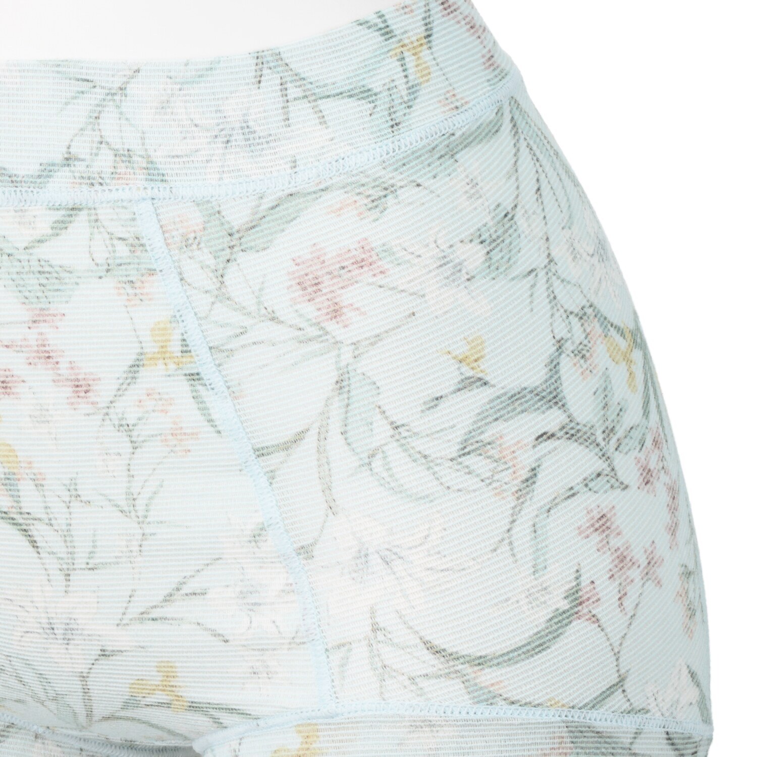 丸福ガーゼ ムレにくくて快適！速乾 綿モダール混 ボタニカルプリント 極らくショーツ２枚セット