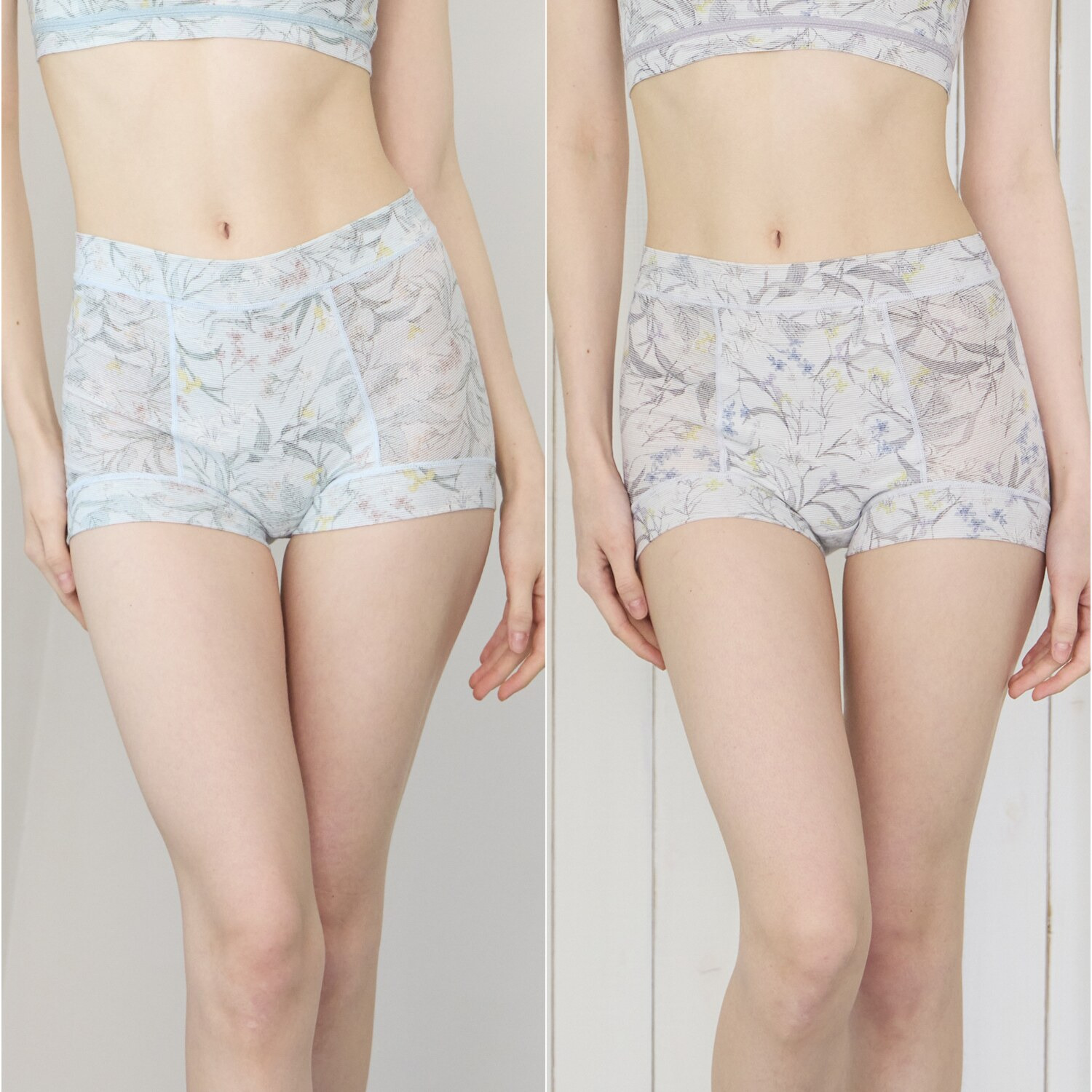 丸福ガーゼ ムレにくくて快適！速乾 綿モダール混 ボタニカルプリント 極らくショーツ２枚セット