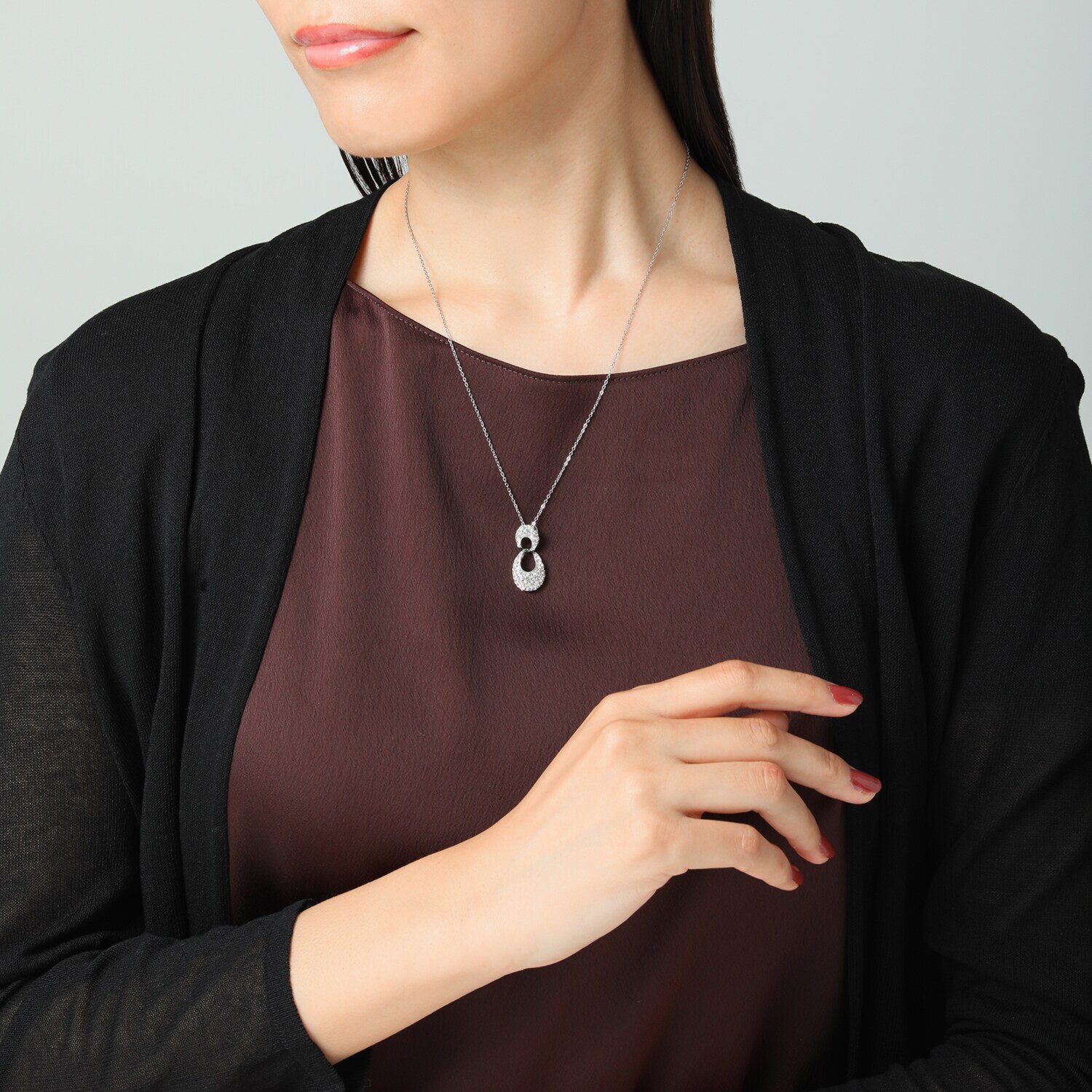 エービーステン ステンレス クリスタルガラス リンクデザイン パヴェペンダント