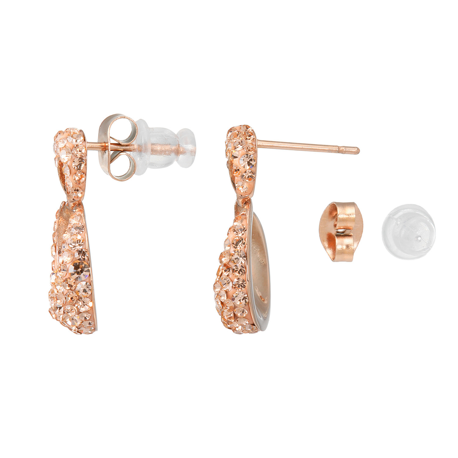 エービーステン ステンレス クリスタルガラス リンクデザイン パヴェピアス