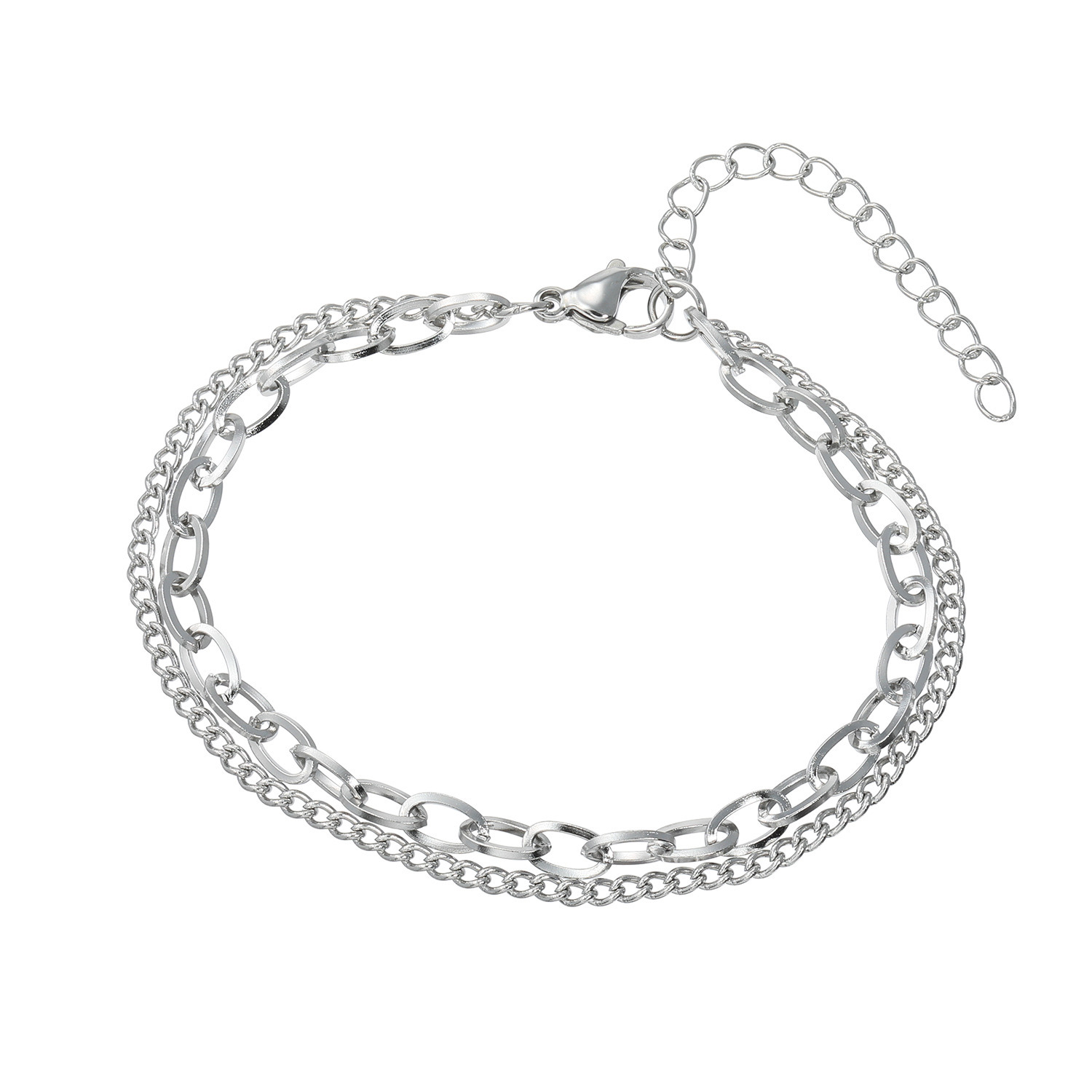 アビステ ウォッチ＆アクセサリーズ ステンレス ダブルチェーン ブレスレット