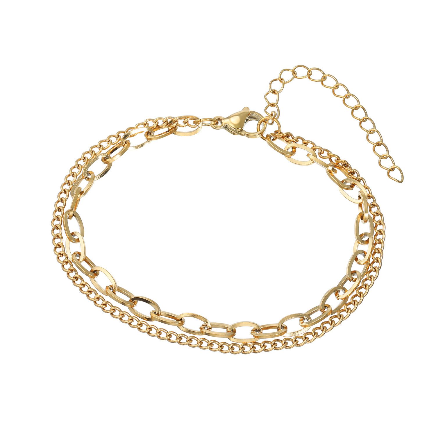 アビステ ウォッチ＆アクセサリーズ ステンレス ダブルチェーン ブレスレット