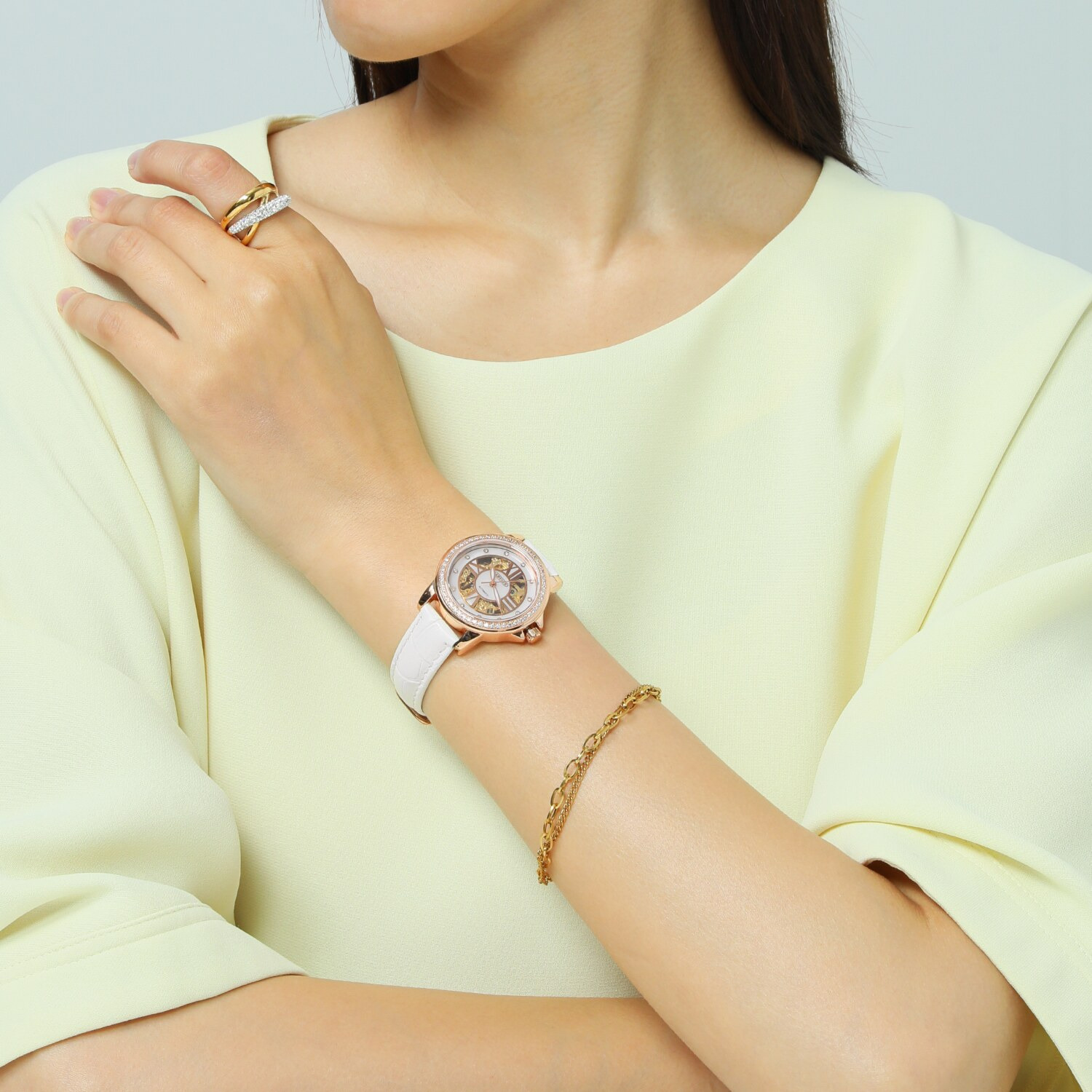 アビステ ウォッチ＆アクセサリーズ ステンレス ダブルチェーン ブレスレット