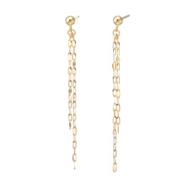 シャイン　シュプリーム １８Ｋ シャインカット ペタルチェーン ２連ピアス