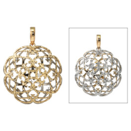 シャイン　シュプリーム １８Ｋ＆ プラチナ９００ ダイヤモンドカット 唐草模様 リバーシブル ペンダントトップ