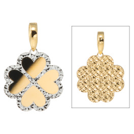 シャイン　シュプリーム １８Ｋ＆ プラチナ９００ ダイヤモンドカット クローバーモティーフ リバーシブル ペンダントトップ