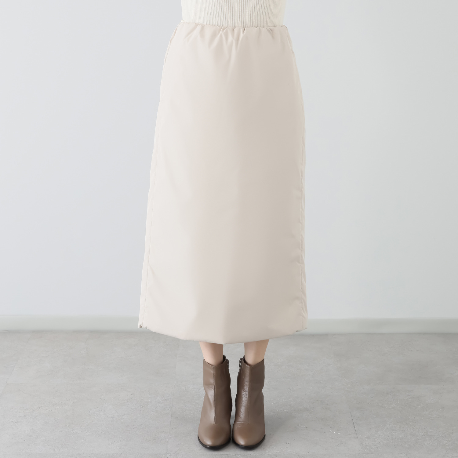 スタイルフライ 薄中綿入り サイドポケット付 ウエストゴム タイトスカート