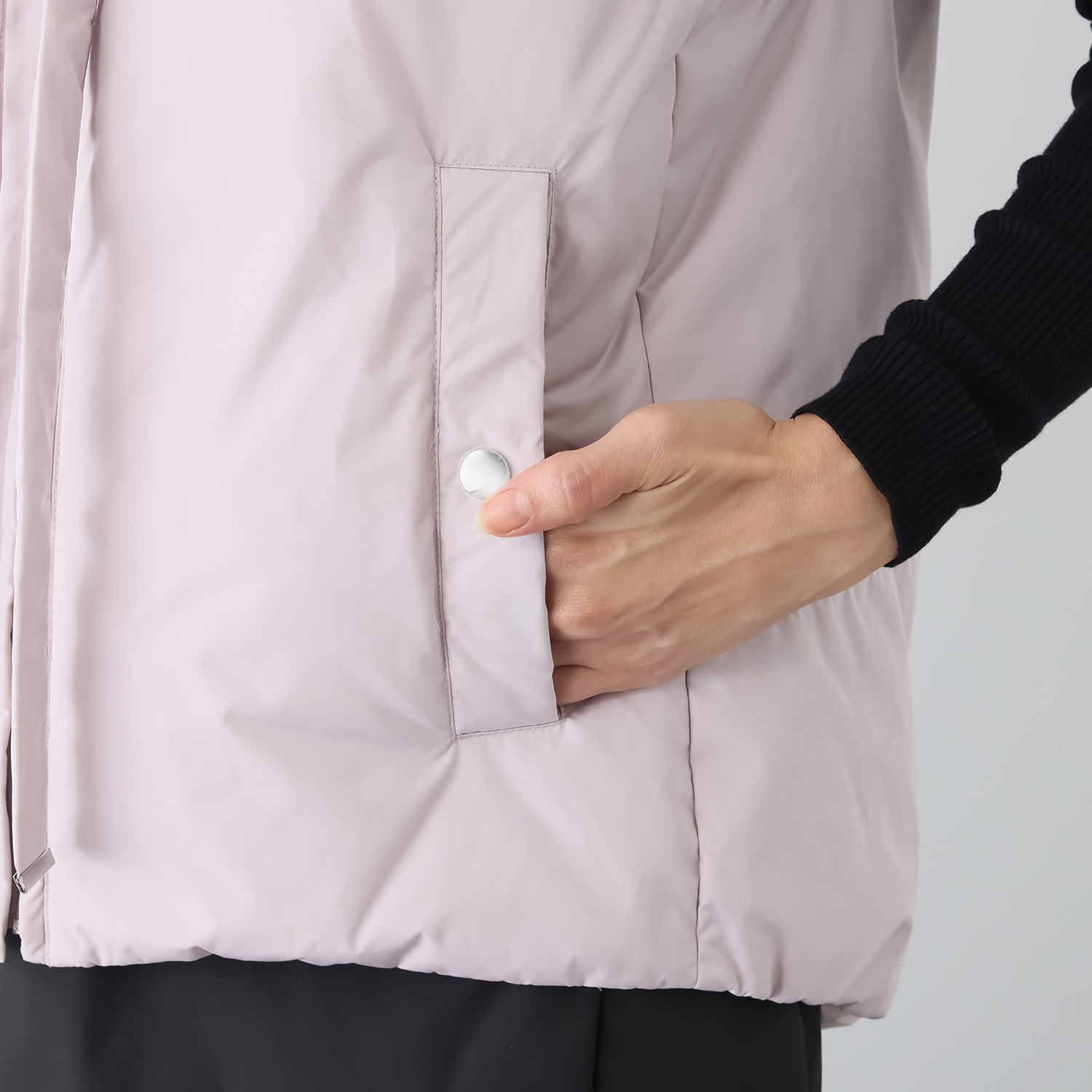 スタイルフライ ロングドロストフード付 裾アレンジ ダウンベスト