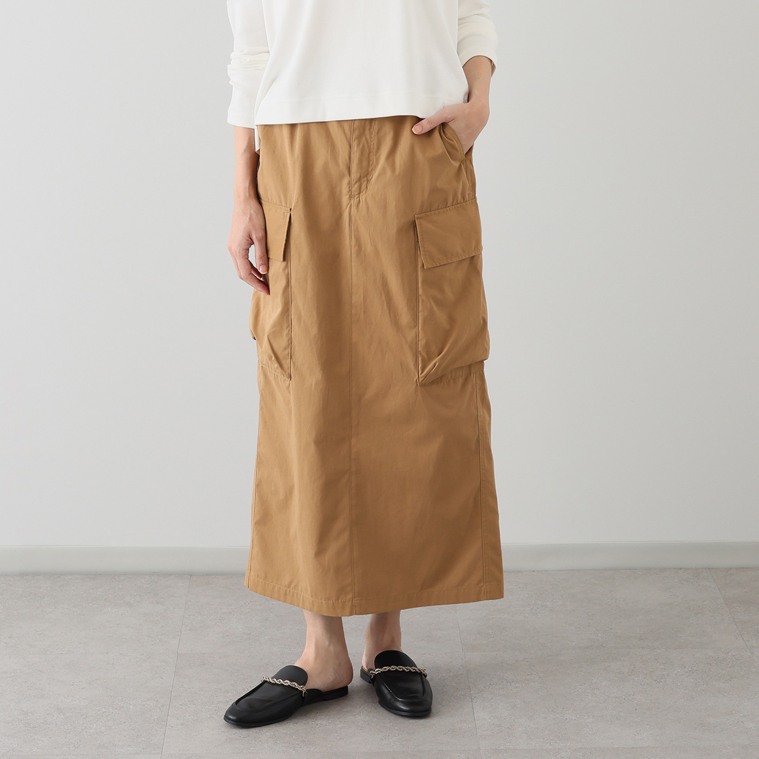 シャビージェンティール サイドポケット付 カーゴスカート