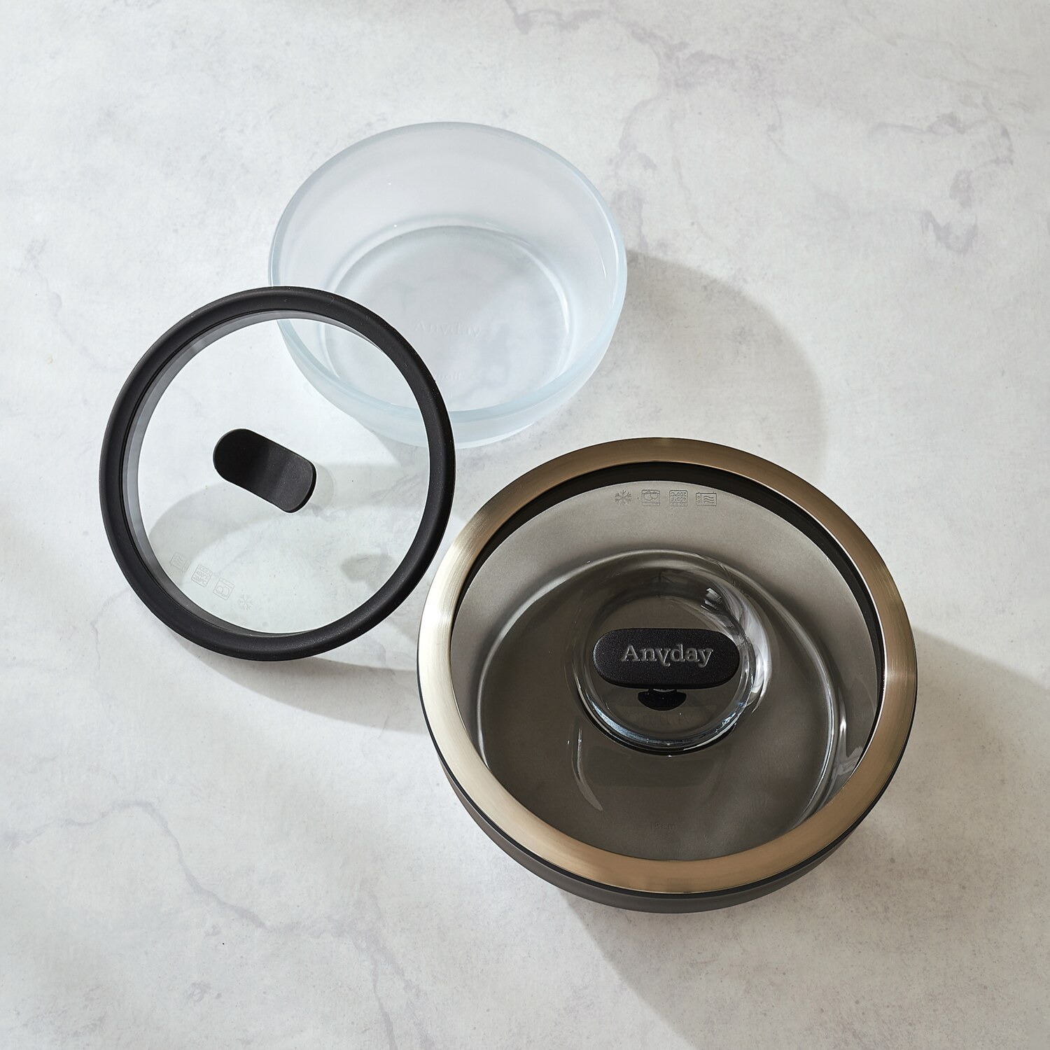 これ１つで 下ごしらえ！調理！ サーブ！保存！ができる 簡単に お料理が楽しめる調理器具 マイヤーエニデイブラック レシピ増量２ピースセット ＜１８ｃｍ＆１４ｃｍ＞