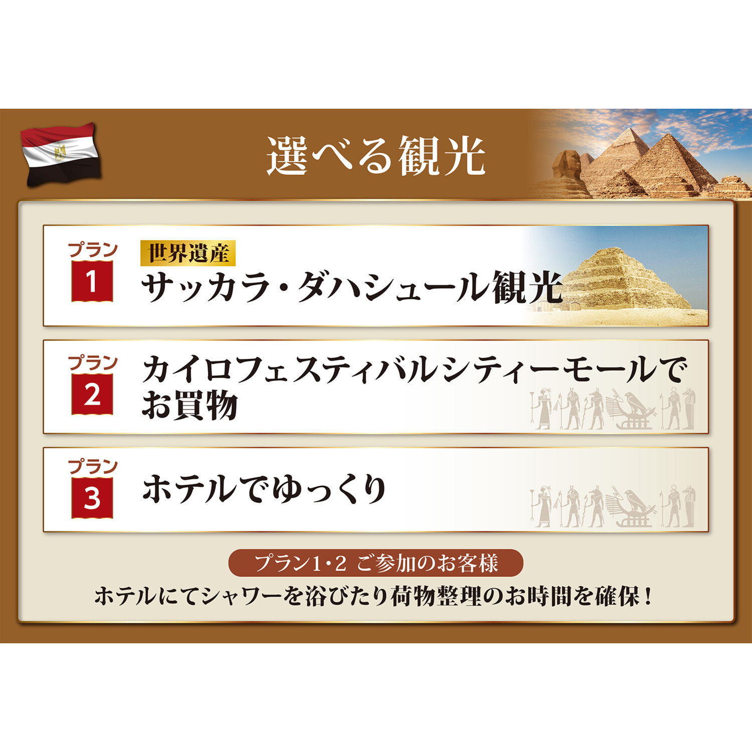 大人時間を愉しむ 古代遺跡をめぐる エジプト１０日間 “成田空港発着 　２名１室”