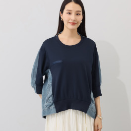 レミアフォー デニム切り替え Ｔシャツ