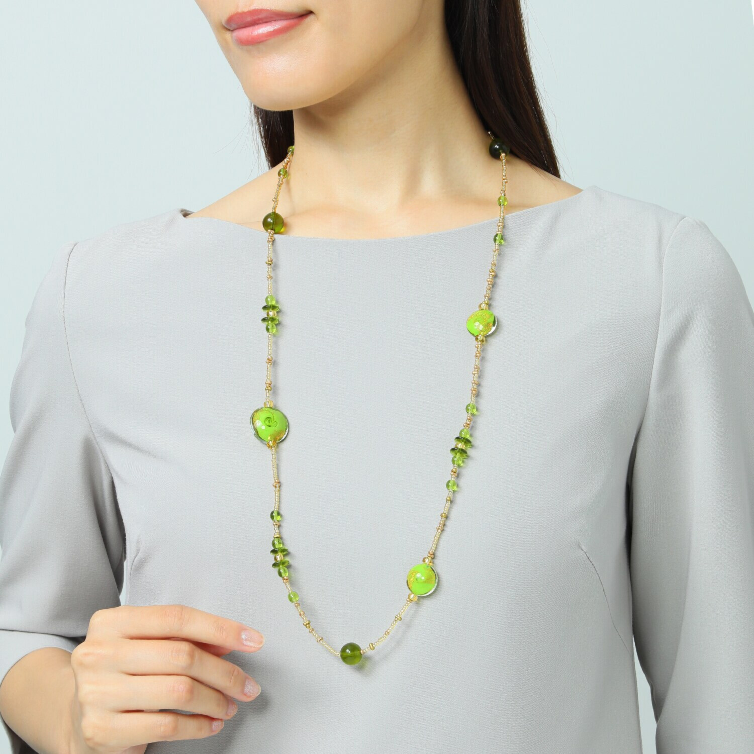 ラグーナ ベネチアンガラス ソンメルソ ロングネックレス